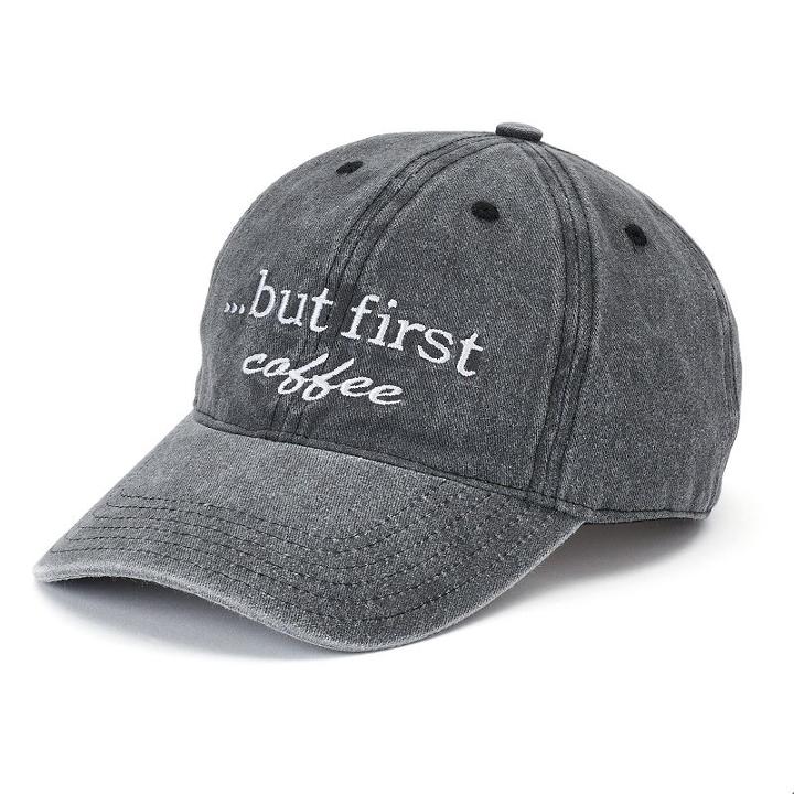 Women's So&reg; .but First Coffee Washed Denim Baseball Cap, Oxford