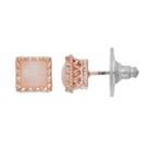 Lc Lauren Conrad Square Filigree Nickel Free Stud Earrings, Women's, White