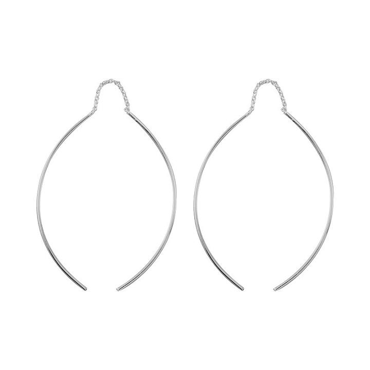 Sterling Silver Curved Threader Earrings, Women's