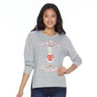 Juniors' Dr. Seuss' How The Grinch Stole Christmas Graphic Sweatshirt, Girl's, Size: Medium, Med Grey