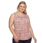 Plus Size Croft & Barrow&reg; Pleated Tank, Women's, Size: 1xl, Lt Beige