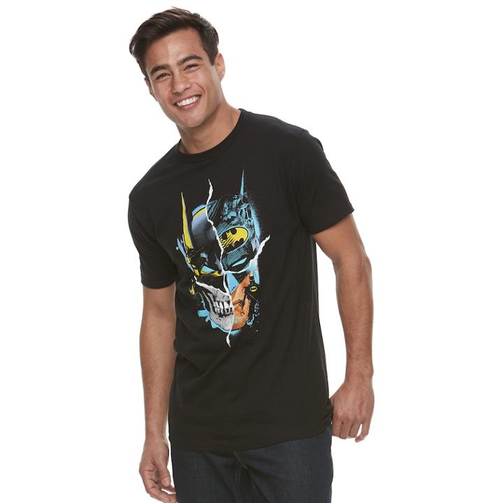 Men's Batman Face Tee, Size: Xl, Black