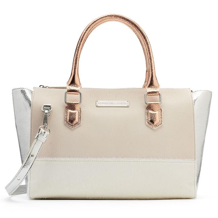 Adrienne Landau Calypso Bowery Leather Tri-tone Tote, Women's, White