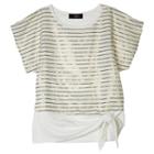Iz Amy Byer Girls 7-16 Tie Waist Sequin Top, Girl's, Size: Large, White