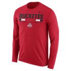 Men's Nike Ohio State Buckeyes Dri-fit Legend Staff Long-sleeve Tee, Size: Medium, Red