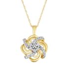 10k Gold 1/4 Carat T.w. Diamond Flower Pendant Necklace, Women's, Size: 18, White