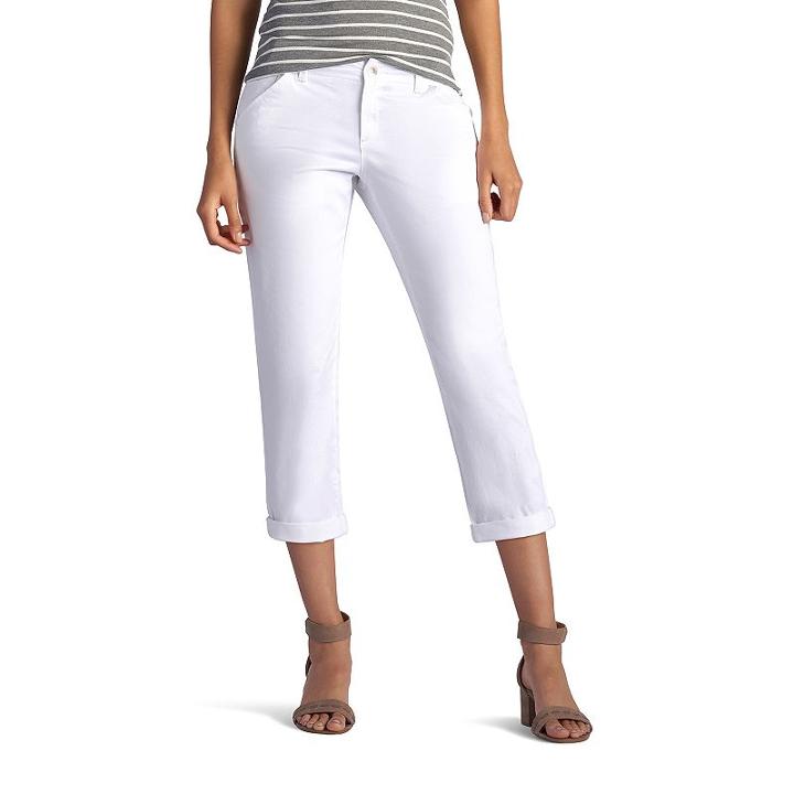 Women's Lee Essential Chino Capris, Size: 12 Avg/reg, White