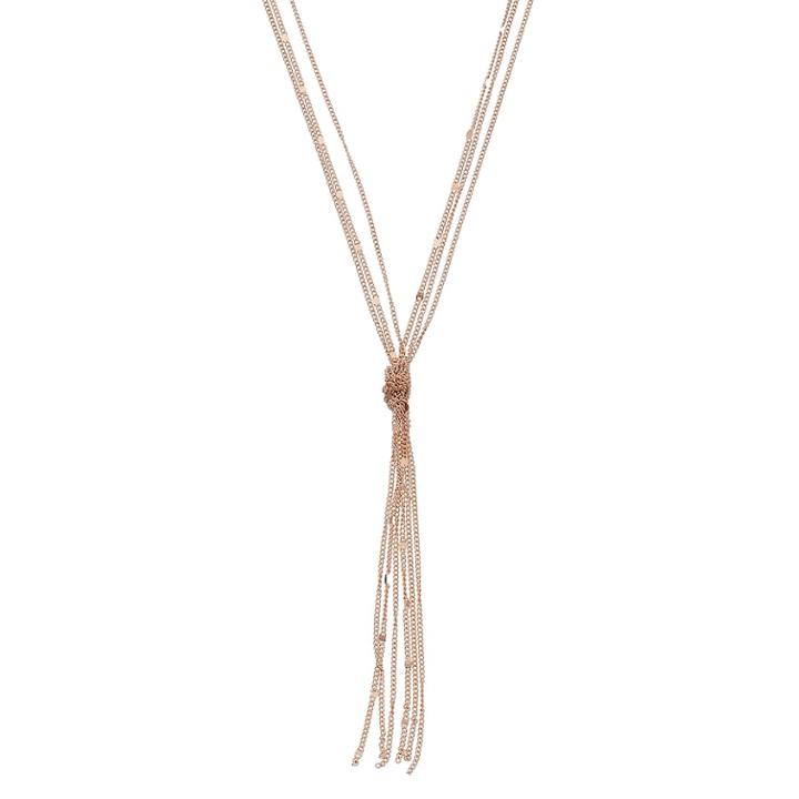 Lc Lauren Conrad Long Knot Y Necklace, Women's, Light Pink