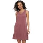Juniors' Pink Republic Solid Strappy Trapeze Dress, Teens, Size: Medium, Red