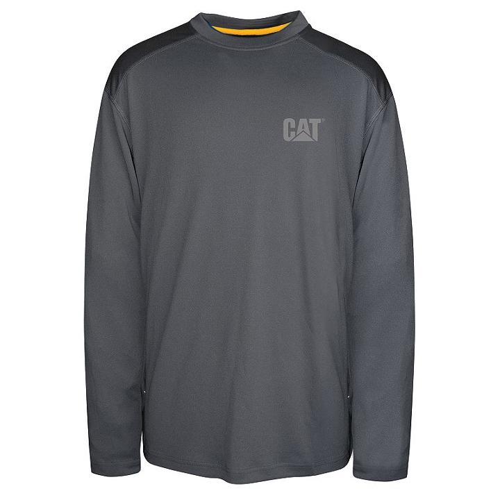 Men's Caterpillar Conquest Logo Performance Tee, Size: Xxl, Med Grey