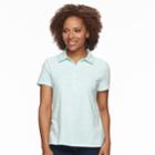Petite Croft & Barrow&reg; Essential Short Sleeve Polo, Women's, Size: S Petite, Med Blue