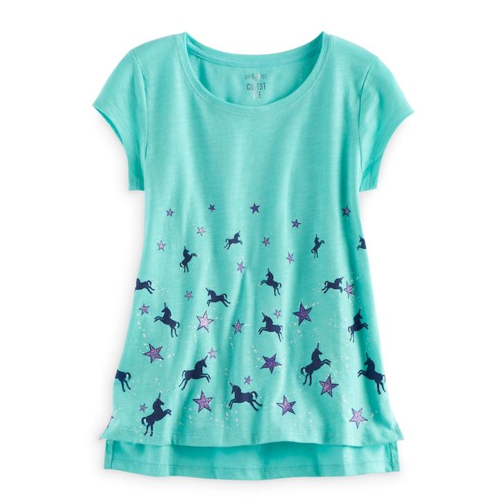 Girls 7-16 & Plus Size So&reg; Vented Hem Core Tee, Size: 7-8, Turquoise/blue (turq/aqua)
