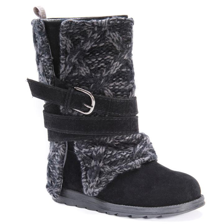 Muk Luks Nevia Women's Sweater Boots, Size: 9, Black