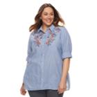 Plus Size Sonoma Goods For Life&trade; Essential Shirt, Women's, Size: 1xl, Dark Blue