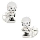 Football Bobble Head Cuff Links, Men's, Silver