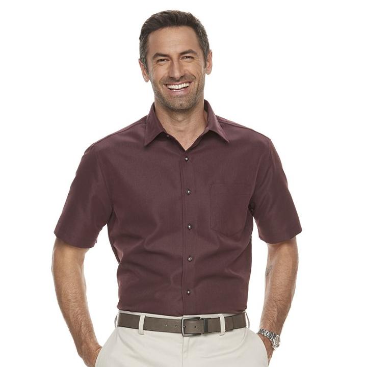 Men's Croft & Barrow&reg; Classic-fit Microfiber Easy-care Button-down Shirt, Size: Small, Red