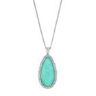 Siri Usa By Tjm Sterling Silver Green Chalcedony & White Topaz Teardrop Pendant, Women's, Size: 18, Multicolor