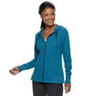 Petite Tek Gear&reg; Dry Tek Zip-front Hoodie, Women's, Size: L Petite, Dark Blue