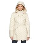 Women's Braetan Hooded Long Quilted Jacket, Size: Xl, Beig/green (beig/khaki)