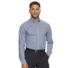 Men's Chaps Regular-fit Stretch Button-down Collar Dress Shirt, Size: 16.5-34/35, Blue (navy)