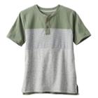 Boys 4-7x Sonoma Goods For Life&trade; Space-dyed Stripe Henley Tee, Boy's, Size: 7, Med Green