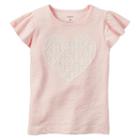 Girls 4-8 Carter's Lace Heart Tee, Size: 6x, Pink