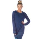 Women's Pl Movement By Pink Lotus Hooded Long Sleeve Tunic, Size: Large, Blue (navy)