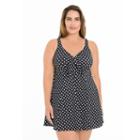 Plus Size Croft & Barrow&reg; Tummy Slimmer Bow-front Swimdress, Women's, Size: 18 W, Oxford