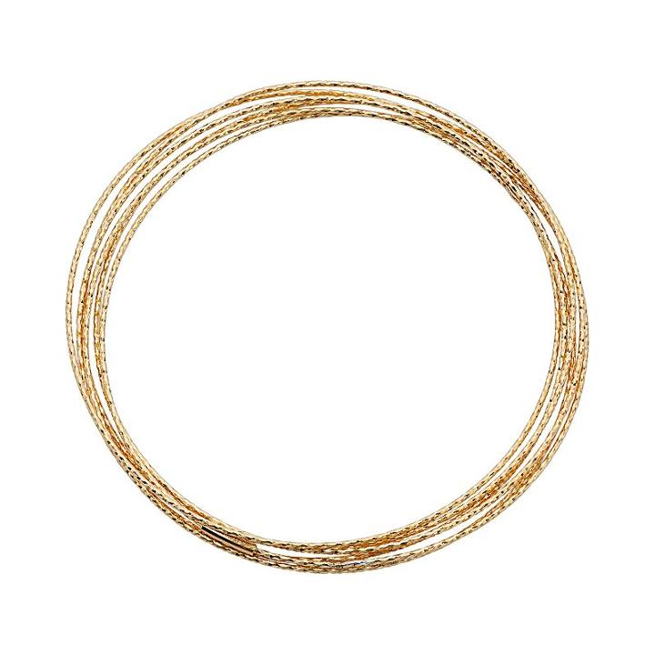 14k Gold Over Silver Interlocking Bangle Bracelet, Women's, Size: 8, Yellow