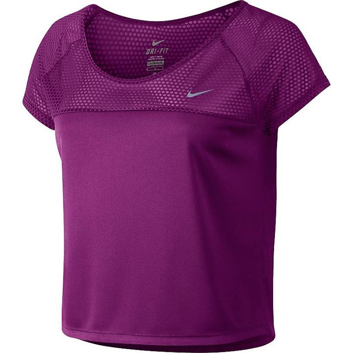 Women's Nike Run Fast Dri-fit Crop Running Tee, Size: Xs, Purple Oth