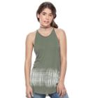 Juniors' Mudd&reg; Tie-dye Halter Tank, Girl's, Size: Large, Med Green