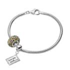 Individuality Beads Crystal Sterling Silver Snake Chain Bracelet & Love You Mom Charm & Bead Set, Women's, Multicolor
