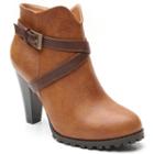 Kisses By 2 Lips Too Too Lingo Women's High Heel Ankle Boots, Girl's, Size: Medium (10), Lt Brown