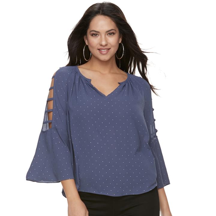 Women's Jennifer Lopez Strappy Crepe Peasant Top, Size: Xs, Med Purple