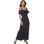 Women's Nina Leonard Print Cold-shoulder Maxi Dress, Size: Xl, Blue (navy)