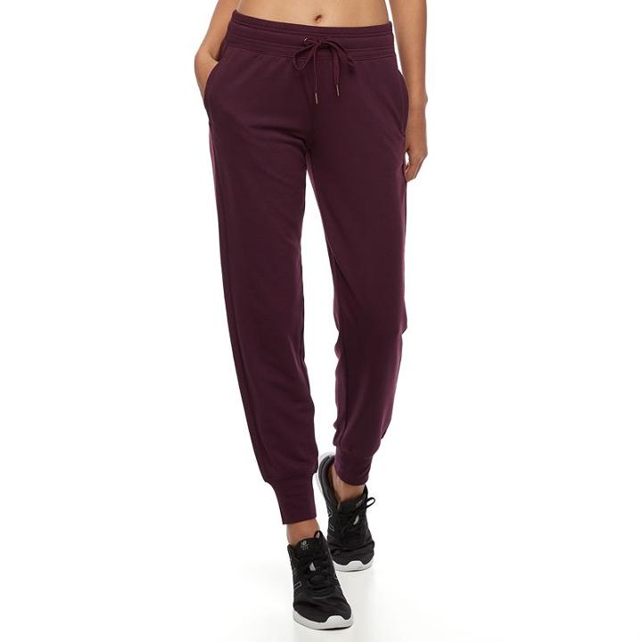 Women's Tek Gear&reg; French Terry Jogger Pants, Size: Xs, Drk Purple