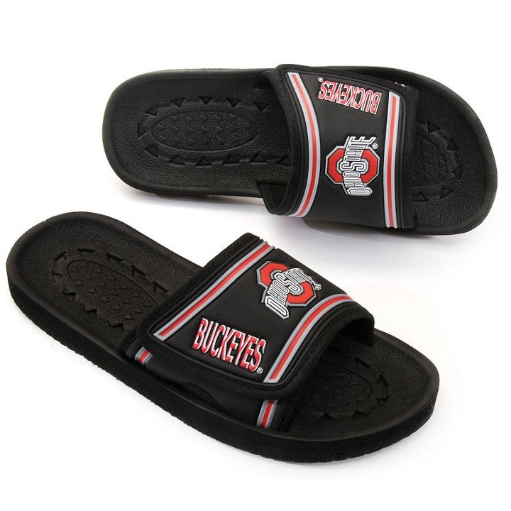 Adult Ohio State Buckeyes Slide Sandals, Size: Large, Black