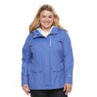 Plus Size Free Country Radiance Hooded Rain Jacket, Women's, Size: 2xl, Drk Purple