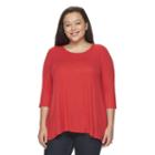 Juniors' Plus Size So&reg; Ribbed Swing Tee, Girl's, Size: 2xl, Med Red