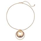 Glitter Interlocking Circle Pendant Necklace, Women's, Light Pink