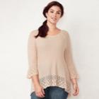Plus Size Lc Lauren Conrad Pointelle Sweater, Women's, Size: 1xl, Light Pink