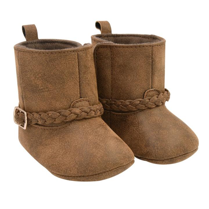 Baby Girl Carter's Riding Boot Crib Shoes, Size: 9-12 Months, Brown