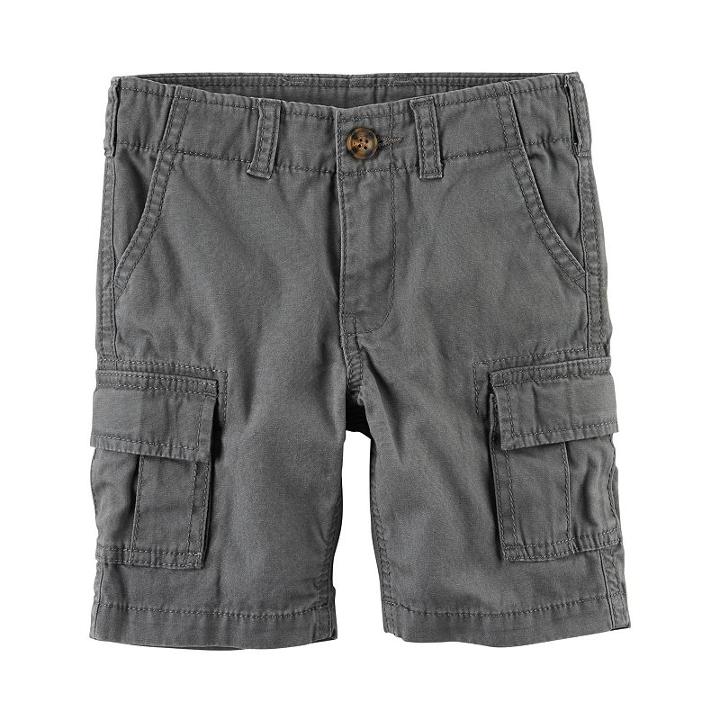 Boys 4-8 Carter's Solid Cargo Shorts, Boy's, Size: 5, Grey
