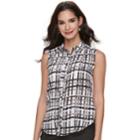 Women's Elle&trade; Scalloped Chiffon Tank, Size: Large, Grey
