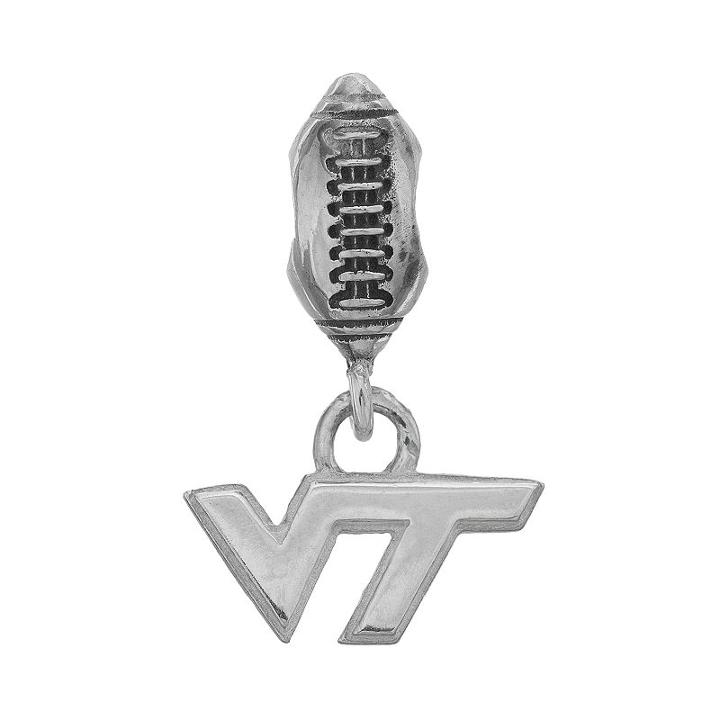 Dayna U Sterling Silver Virginia Tech Hokies Team Logo Football Charm, Women's, Grey