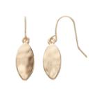 Chaps Hammered Marquise Nickel Free Drop Earrings, Women's, Gold