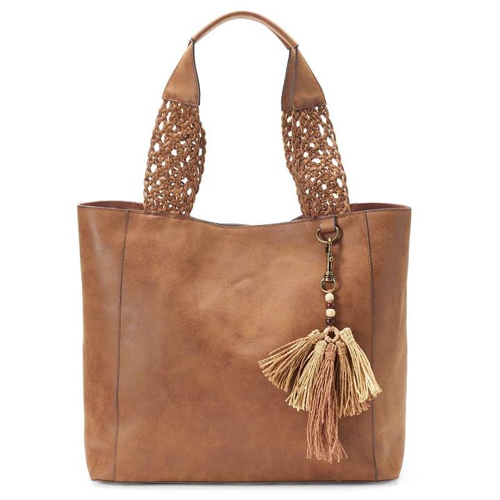 Sonoma Goods For Life&trade; Bernadette Beaded Tassel Tote, Women's, Red/coppr (rust/coppr)