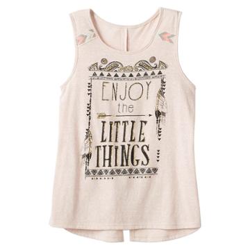 Girls Plus Size Ransom Girl Split-back Graphic Tank Top, Size: Xxl Plus, Med Beige