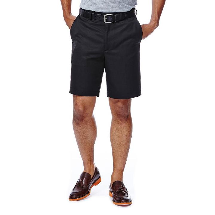 Big & Tall Haggar&reg; Cool 18&reg; Plain-front Microfiber Shorts, Men's, Size: 60, Black
