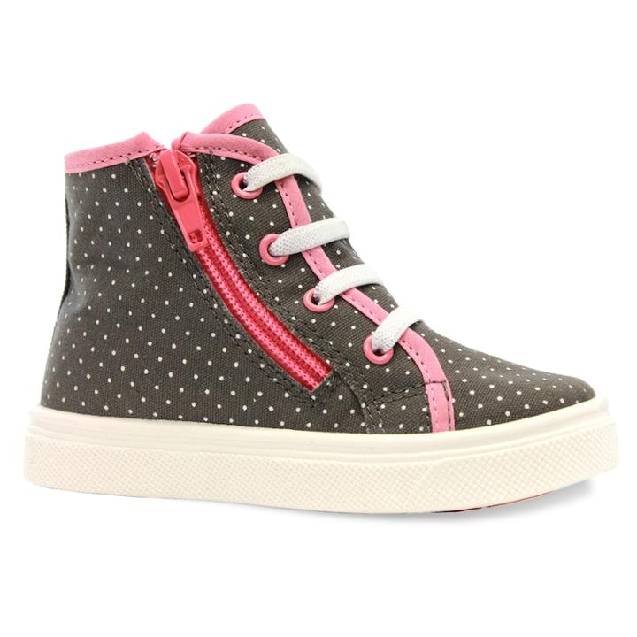 Oomphies Skyelar Toddler Girls' High Top Sneakers, Size: 4 T, Dark Grey